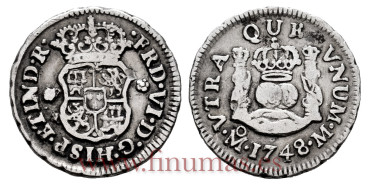 Cy07768-1.-FELIPE V - 1/2 Real 1748 Mexico M .-MBC-