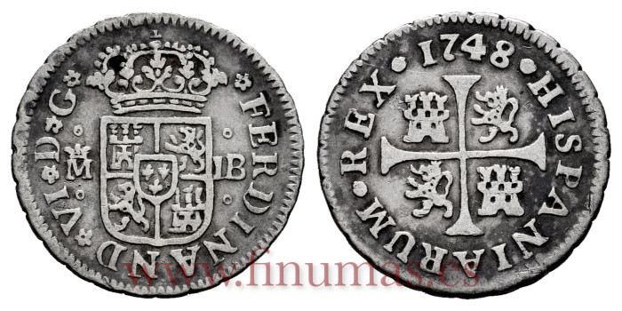 Cy09466.-FERNANDO VI - 1/2 Real 1748 Madrid J.B.-MBC