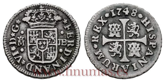 Cy09466-1.-FERNANDO VI - 1/2 Real 1748 Madrid J.B.-MBC