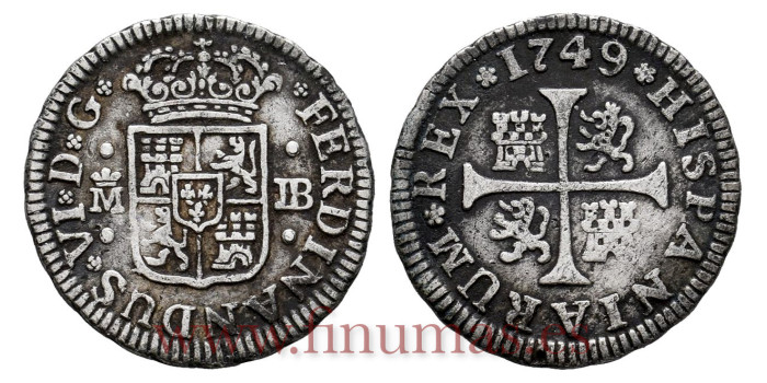 Cy09473.-FERNANDO VI - 1/2 Real 1749 Madrid J.B.-MBC-