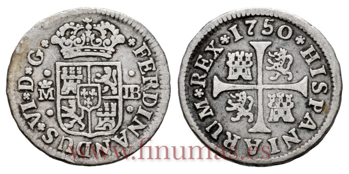 Cy09479.-FERNANDO VI - 1/2 Real 1750 Madrid J.B.-MBC-