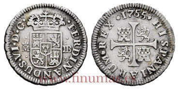 Cy09514.-FERNANDO VI - 1/2 Real 1755 Madrid J.B.-MBC
