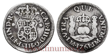 Cy10292.-CARLOS III - 1/2 Real 1761 Lima J.M.-BC