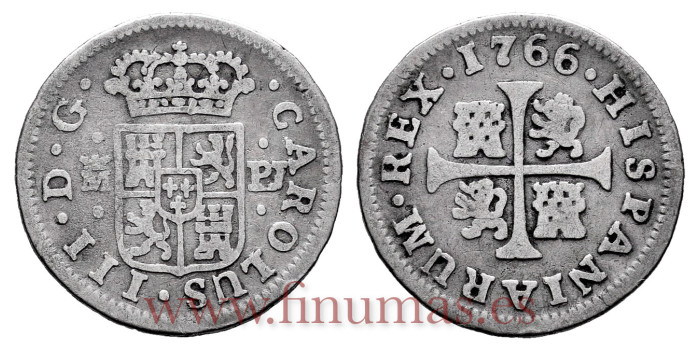 Cy10323.-CARLOS III - 1/2 Real 1766 Madrid P.J.-BC