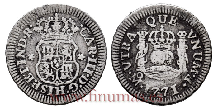 Cy10355.-CARLOS III - 1/2 Real 1771 Mexico F.-MBC