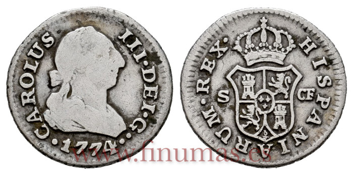 Cy10382.-CARLOS III - 1/2 Real 1774 Sevilla C.F.-BC