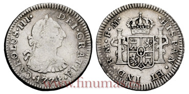 Cy10379.-CARLOS III - 1/2 Real 1774 Mexico F.M.-MBC-