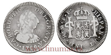 Cy10422.-CARLOS III - 1/2 Real 1780 Mexico F.F.-BC-
