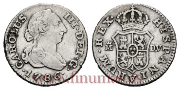 Cy10463.-CARLOS III - 1/2 Real 1786 Madrid D.V.-BC+
