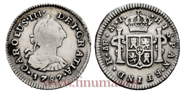 Cy10455.-CARLOS III - 1/2 Real 1787 Lima M.I.-MBC-