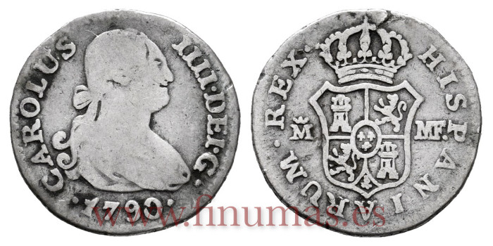Cy12417.-CARLOS IV - 1/2 Real 1790 Madrid M.F.- BC 
