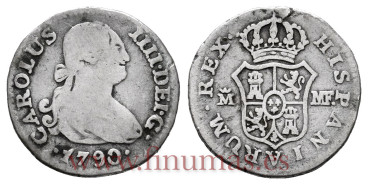 Cy12417.-CARLOS IV - 1/2 Real 1790 Madrid M.F.- BC 
