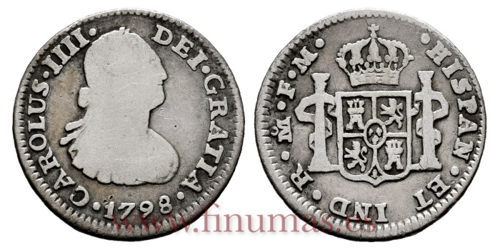 Cy12474.-CARLOS IV - 1/2 Real 1798 Mexico F.M.-BC