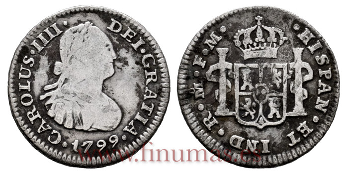 Cy12481.-CARLOS IV - 1/2 Real 1799 Mexico F.M.-BC