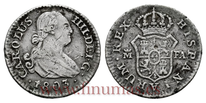 Cy12508.-CARLOS IV - 1/2 Real 1803 Madrid F.A.-BC