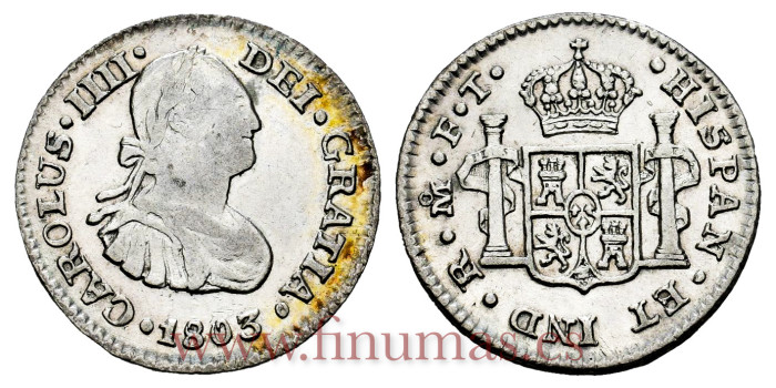 Cy12510.-CARLOS IV - 1/2 Real 1803 Mexico F.T.-EBC+. B.O