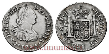 Cy12543.-CARLOS IV - 1/2 Real 1808 Mexico F.T.-EBC-