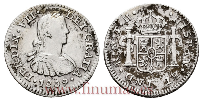 Cy14202-1.-FERNANDO VII - 1/2 Real 1809 Mexico T.H.- MBC