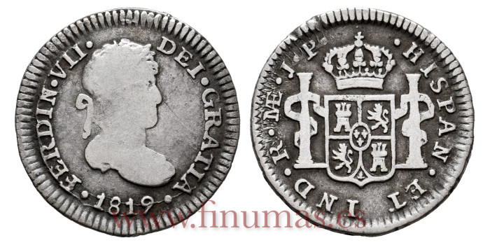 Cy14310.-FERNANDO VII - 1/2 Real 1819 Lima G.J.- BC