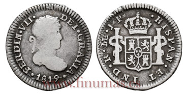 Cy14310.-FERNANDO VII - 1/2 Real 1819 Lima G.J.- BC