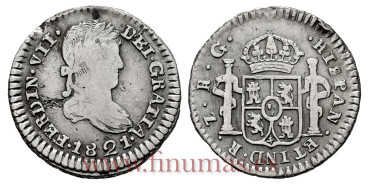 Cy14330.-FERNANDO VII - 1/2 Real 1821 Zacatecas R.G.- BC