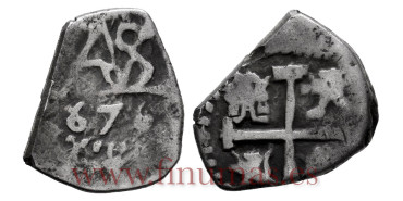 Cy06674.-CARLOS II - 1/2 Real 1676 Potosi.-BC