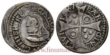Cy06794.-CARLOS II - 1 Croat 1687 Barcelona MBC+/EBC