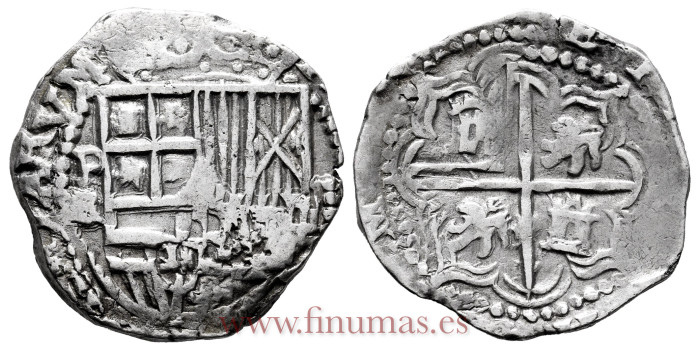 Cy03443.- Felipe II - 2 Reales N.D Potosi R. MBC-