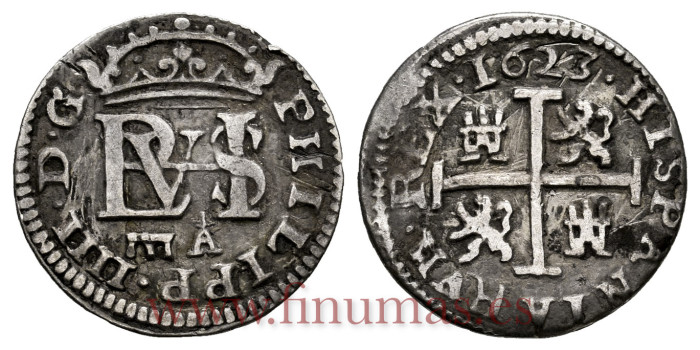 Cy05313.-FELIPE IV - 1/2 ReaL 1623 Sevovia A.-MBC