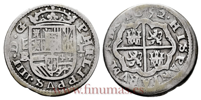 Cy05476.-FELIPE IV -1 ReaL 1652 Sevovia BR .-BC