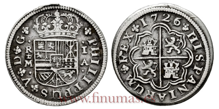 Cy07886.-FELIPE V - 1 Real 1726 Madrid I.A. Sobrefecha -MBC