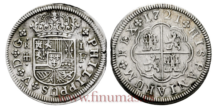 Cy07867.-FELIPE V - 1 Real 1721 Segovia F.-EBC-