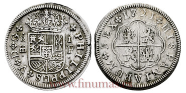 Cy07867.-FELIPE V - 1 Real 1721 Segovia F.-EBC-