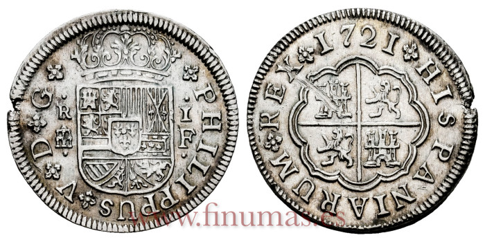 Cy07867-2.-FELIPE V - 1 Real 1721 Segovia F.-EBC-