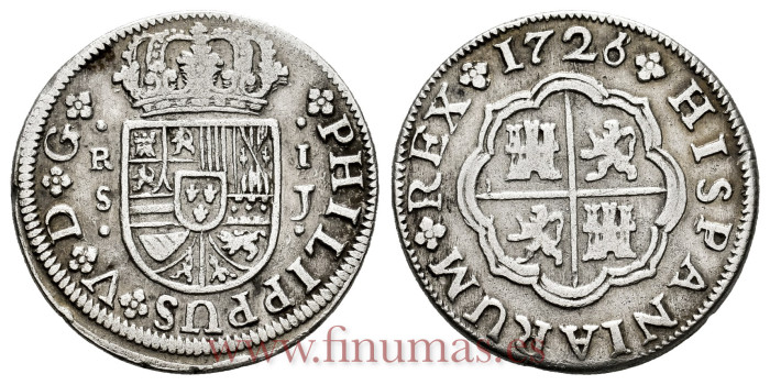 Cy07893.-FELIPE V - 1 Real 1726 Sevilla .-MBC+