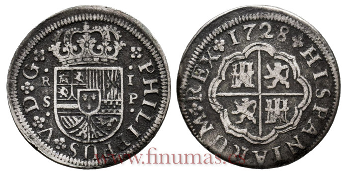 Cy07908.-FELIPE V - 1 Real 1728 Sevilla P.-MBC