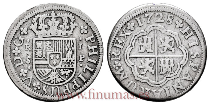 Cy07908-1.-FELIPE V - 1 Real 1728 Sevilla P.-MBC