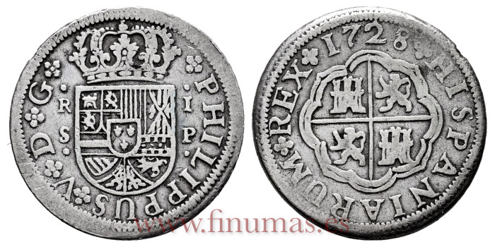 Cy07908-2.-FELIPE V - 1 Real 1728 Sevilla P.-MBC-
