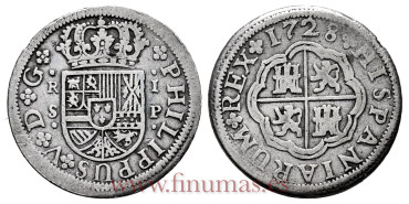 Cy07908-2.-FELIPE V - 1 Real 1728 Sevilla P.-MBC-