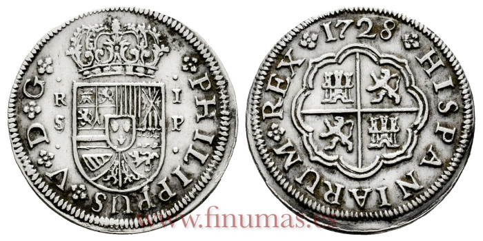 Cy07908-3.-FELIPE V - 1 Real 1728 Sevilla P .-EBC-