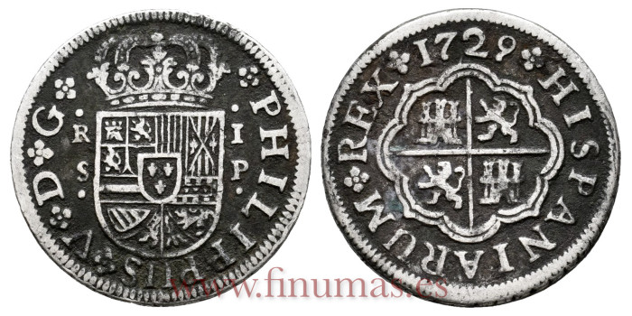 Cy07914.-FELIPE V - 1 Real 1729 Sevilla P.-MBC
