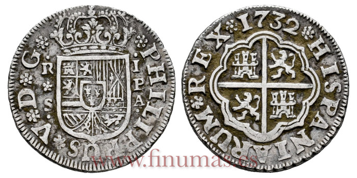 Cy07936-1.-FELIPE V - 1 Real 1732 Sevilla P.A.-MBC