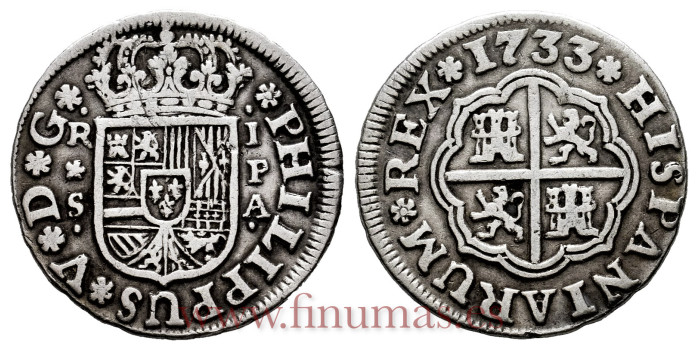 Cy07950-1.-FELIPE V - 1 Real 1733 Sevilla P.A.-MBC+