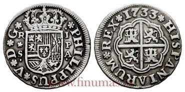 Cy07950-1.-FELIPE V - 1 Real 1733 Sevilla P.A.-MBC+