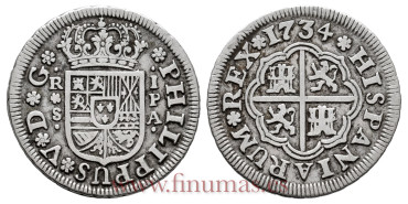 Cy07957.-FELIPE V - 1 Real 1734 Sevilla P.A.-MBC