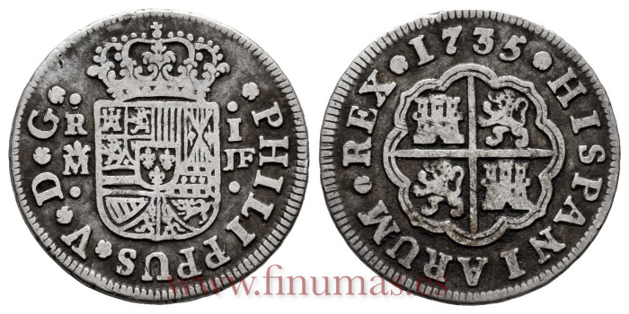 Cy07960.-FELIPE V - 1 Real 1735 Madrid J.F.-MBC-
