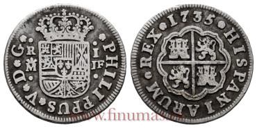 Cy07960.-FELIPE V - 1 Real 1735 Madrid J.F.-MBC-