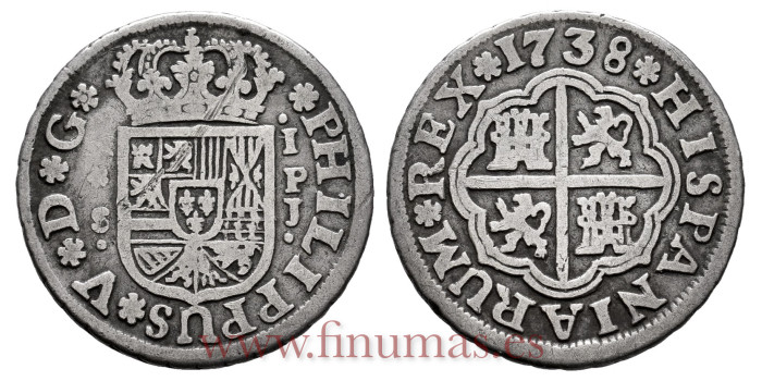 Cy07982-1.-FELIPE V - 1 Real 1738 Sevilla P.J.-BC
