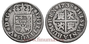 Cy07982-1.-FELIPE V - 1 Real 1738 Sevilla P.J.-BC