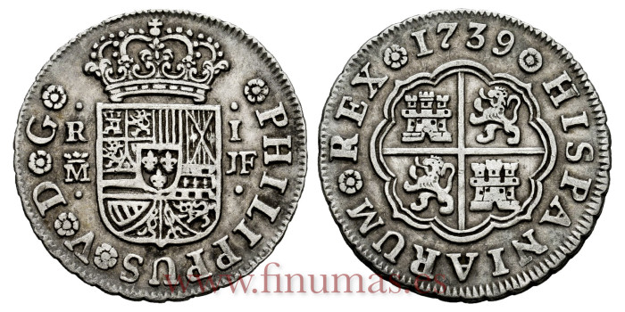 Cy07986.-FELIPE V - 1 Real 1739 Madrid J.F.-MBC+